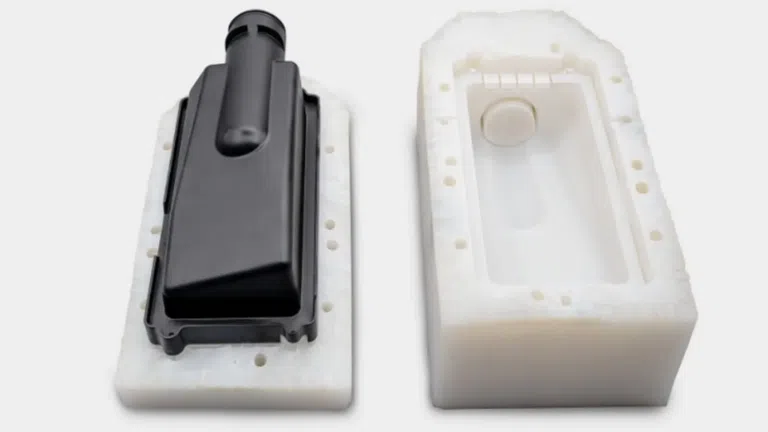 plastic part in silicone mold